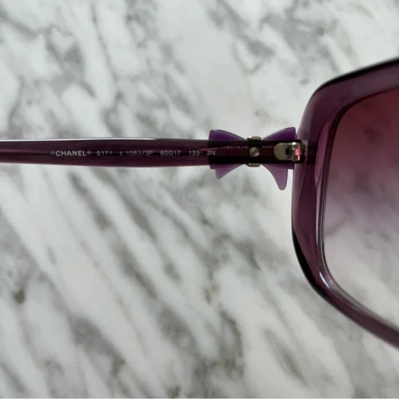 Chanel Acetate CC Bow Sunglasses 5171 Purple - Picture 7 of 10